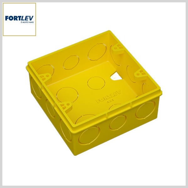 Caixa de Luz 4x4 PVC Antichama Amarela