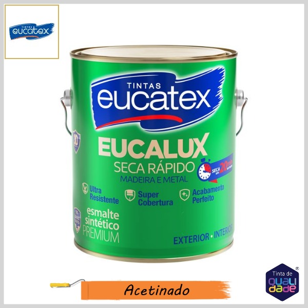 Esmalte Sintético Eucalux Premium Acetinado, Galao 3.6lt