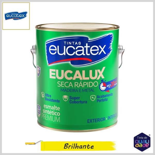 Esmalte Sintético Eucalux Premium Brilhante, Galão 3.6lt