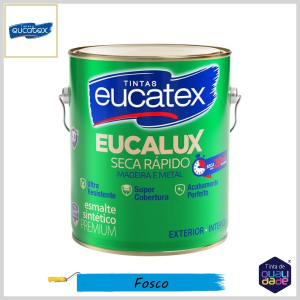 Esmalte Sintético Eucalux Premium Fosco, Galao 3.6lt